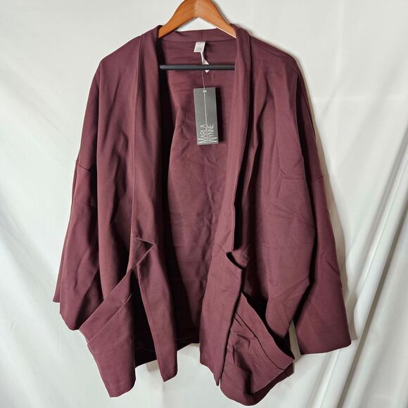 MarlaWynne Layers Ponte Knit Notched Collar Jacket USA sz 3x‎ NWT - Picture 1 of 6